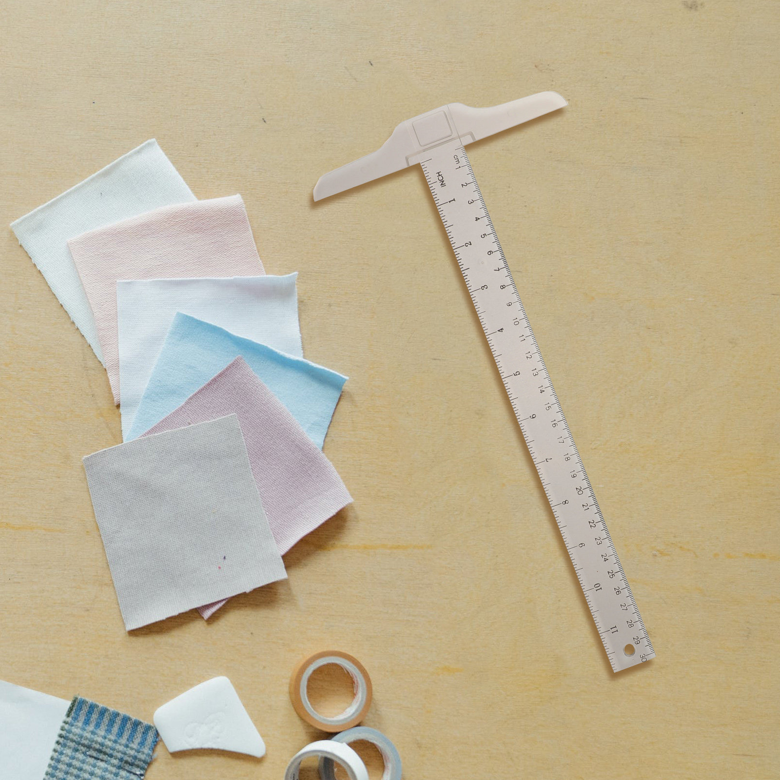 Home Office Student - 2Pcs T Shape Rulers Plastic Double