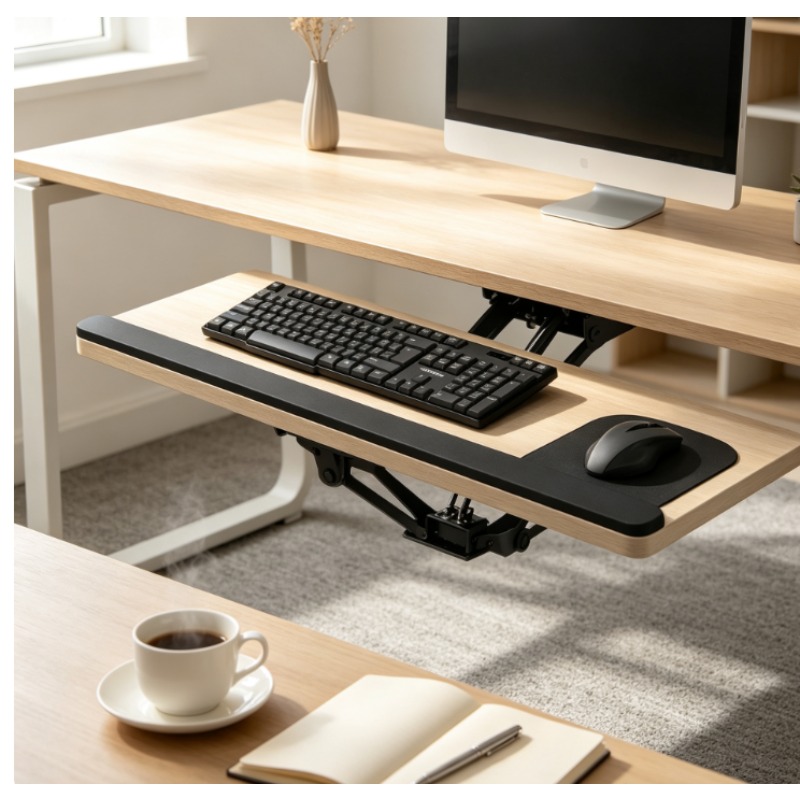 Home Office Desk With Drawers - Keyboard Tray Under Desk Sliding Drawer