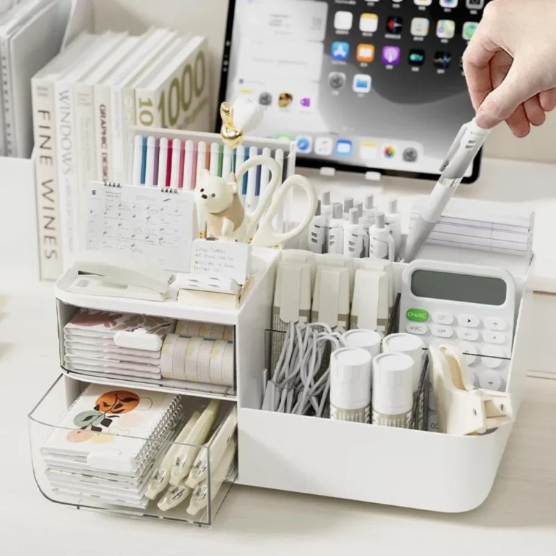Home Office Desk With Drawers - 1Pcs Desktop Cosmetics Organizer with Drawers