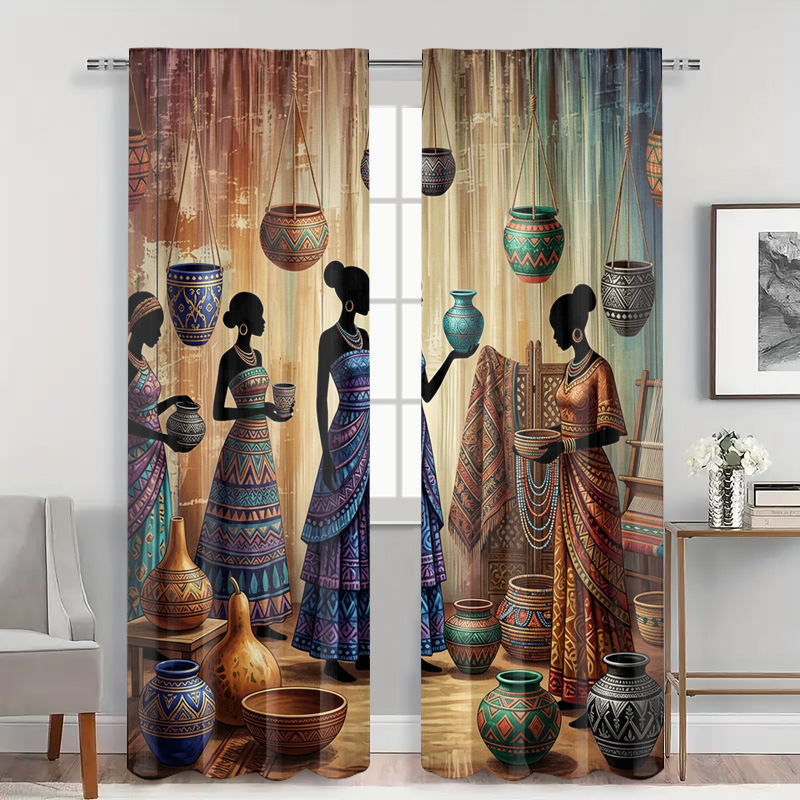 Bohemian Ethnic Market Curtain - Home Office Marketing recension och pris