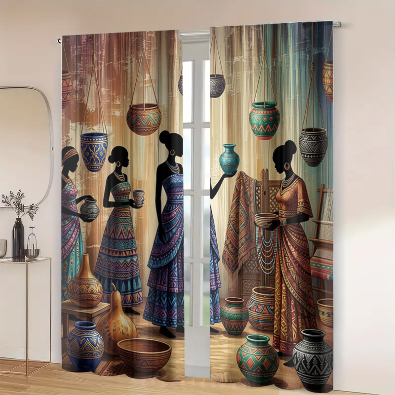 Bohemian Ethnic Market Curtain - Home Office Marketing recension och pris