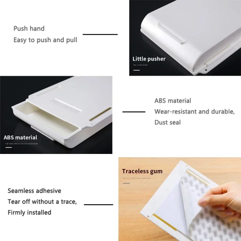Hidden Storage Box SelfAdhesiv - Home Office Desk With Drawers recension och pris
