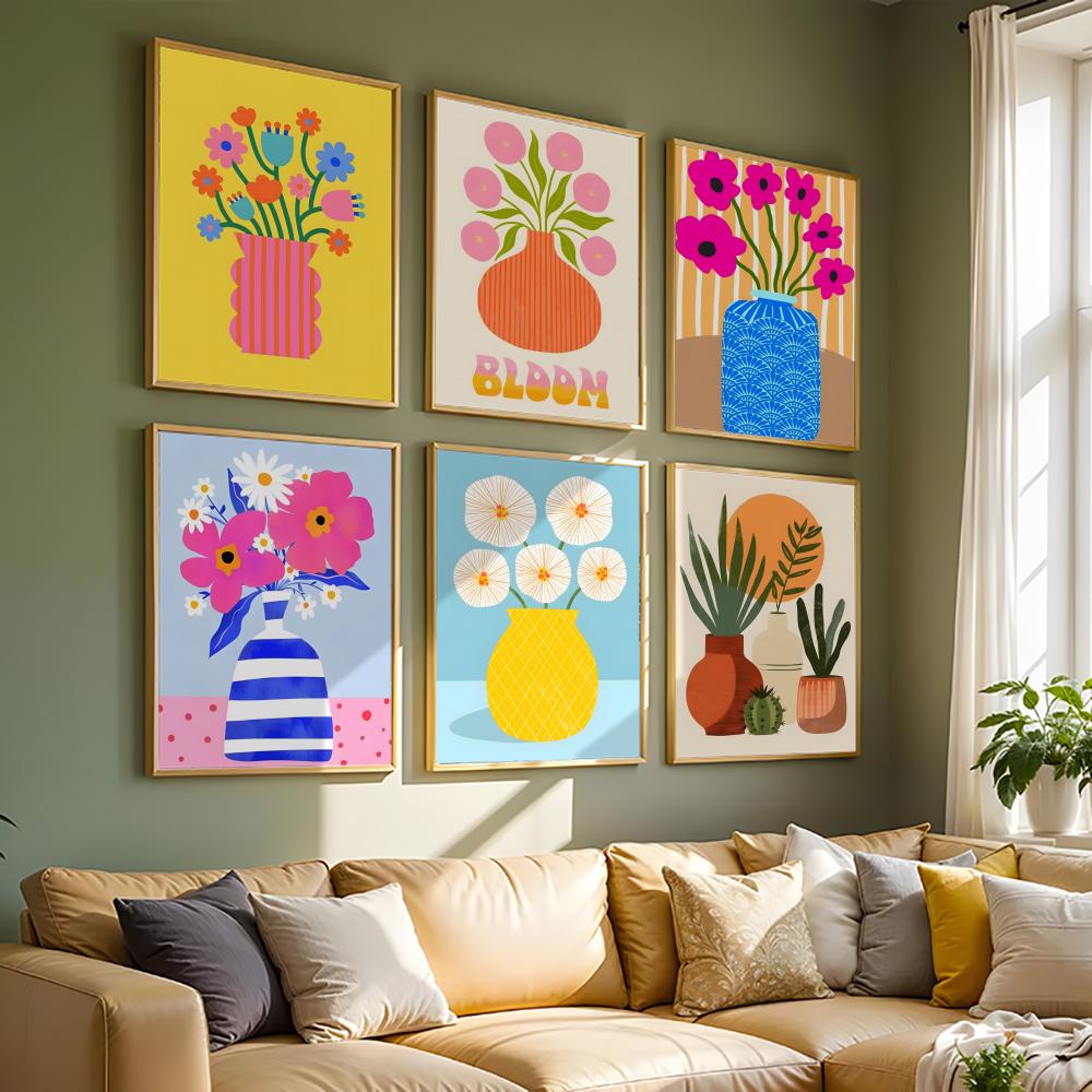 Pink Flower Market Vase Painti - Home Office Marketing recension och pris