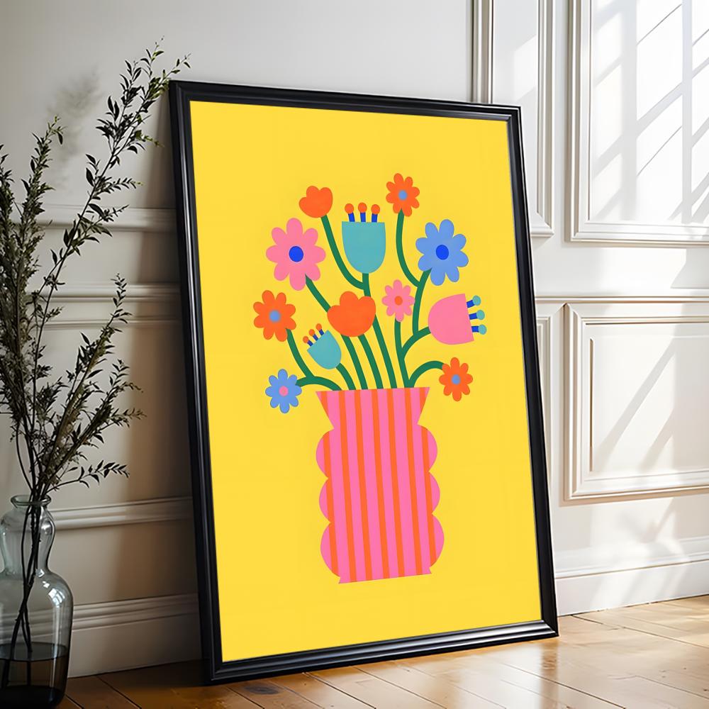 Pink Flower Market Vase Painti - Home Office Marketing recension och pris