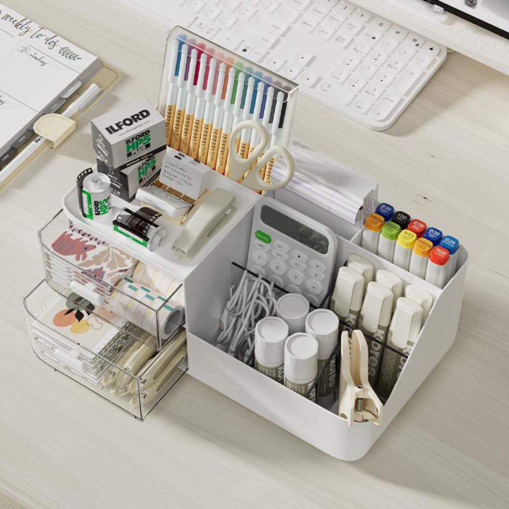 1Pcs Desktop Cosmetics Organiz - Home Office Desk With Drawers recension och pris