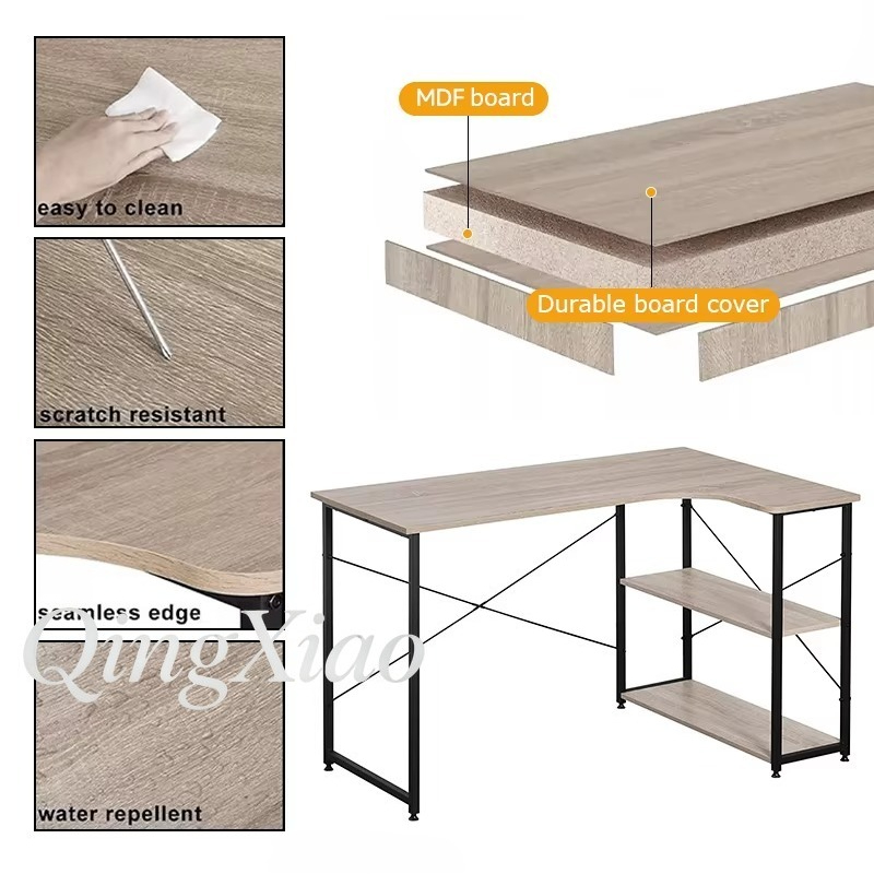 L Shaped Corner Desk With Book - Home Office Desk With Drawers recension och pris
