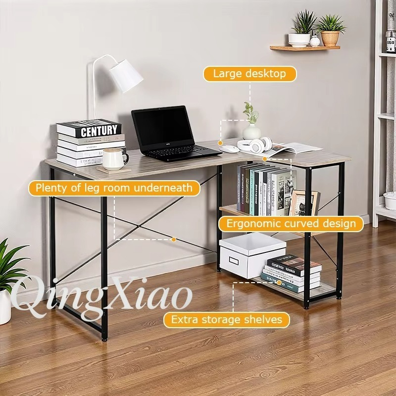 L Shaped Corner Desk With Book - Home Office Desk With Drawers recension och pris