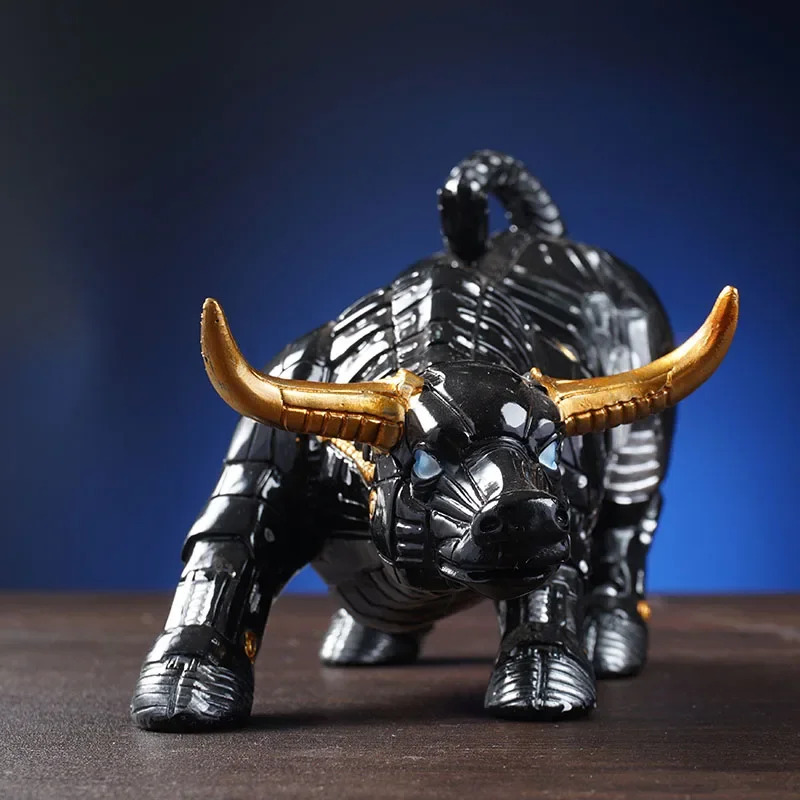 Futuristic Bull Robot Sculptur - Home Office Marketing recension och pris