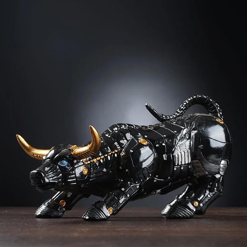 Futuristic Bull Robot Sculptur - Home Office Marketing recension och pris