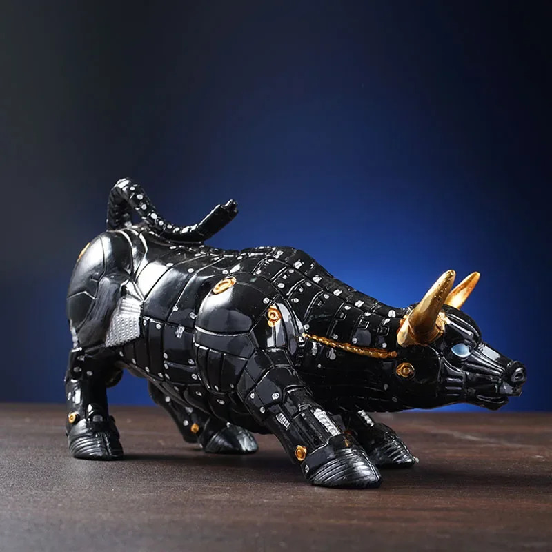 Futuristic Bull Robot Sculptur - Home Office Marketing recension och pris
