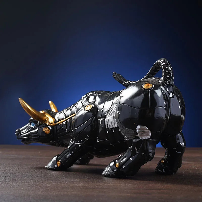 Futuristic Bull Robot Sculptur - Home Office Marketing recension och pris