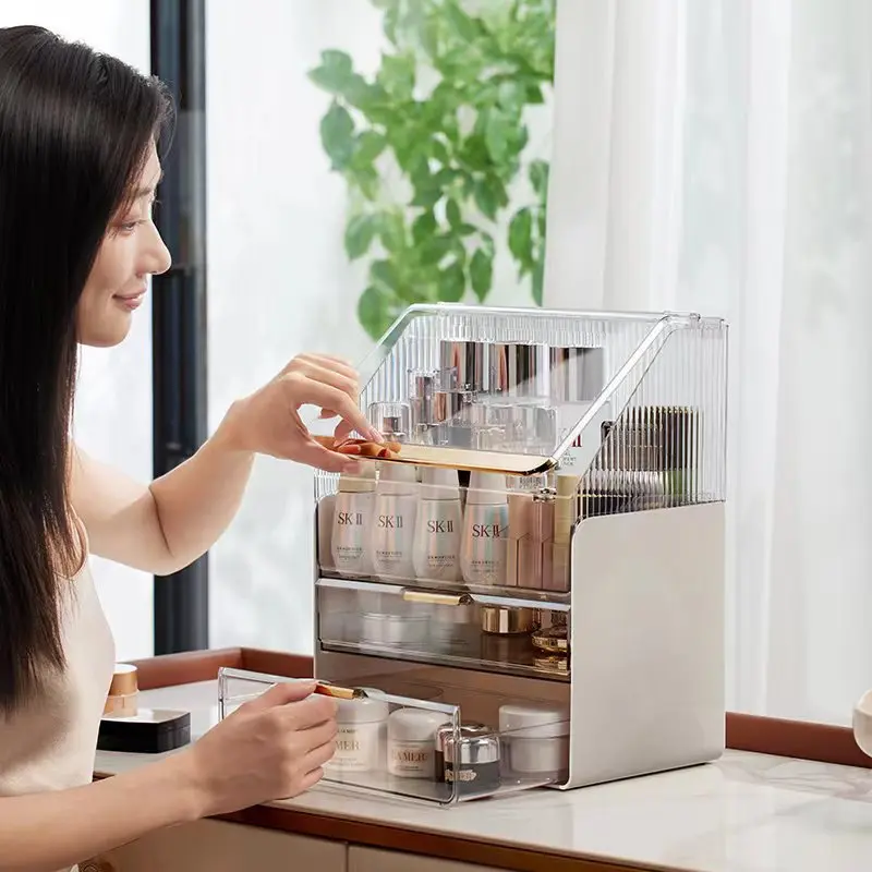 Desktop Makeup Container Drawe - Home Office Desk With Drawers recension och pris