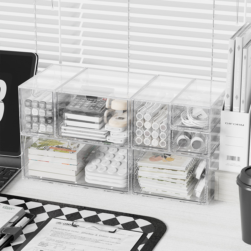 Acrylic Stackable Organizer Bo - Home Office Desk With Drawers recension och pris